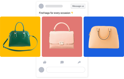 Purse shopping options loaded from facebook ad